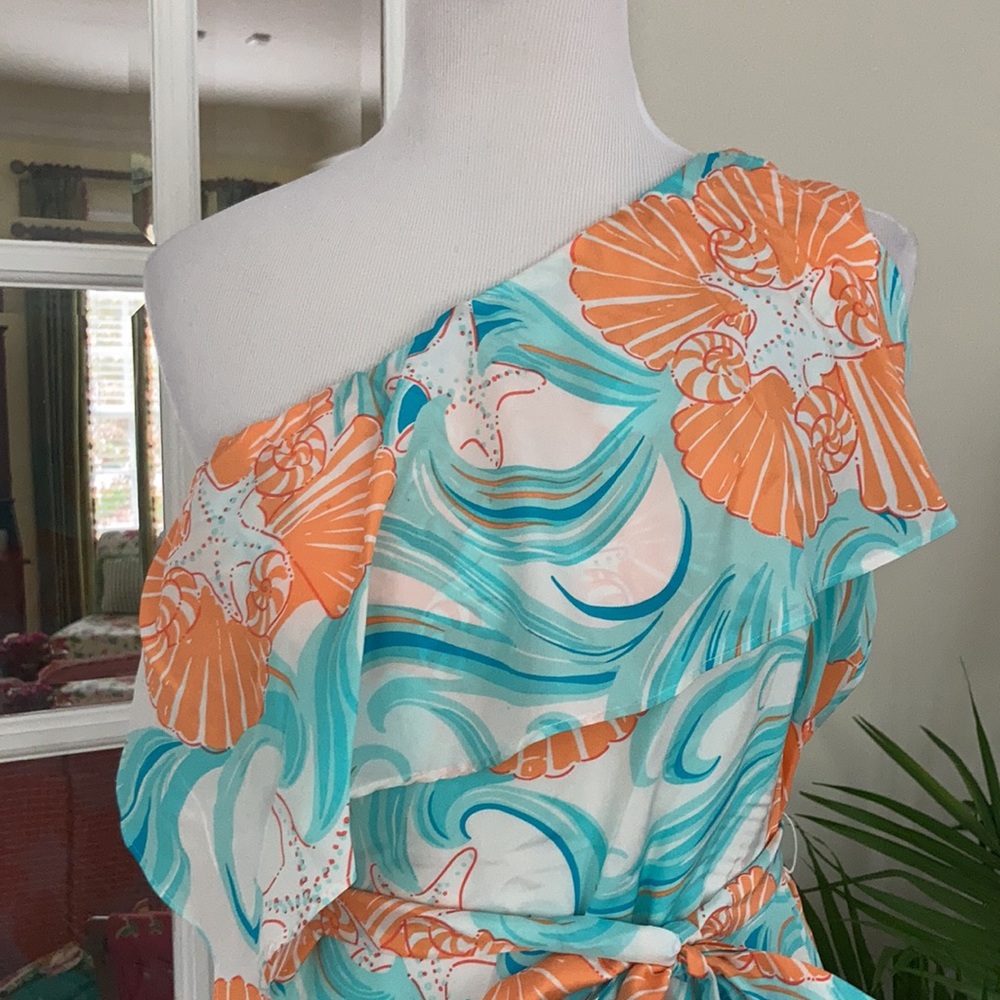 🔥SALE!🔥Lilly Pulitzer Off-Shoulder Silk Dress - Picture 2 of 6